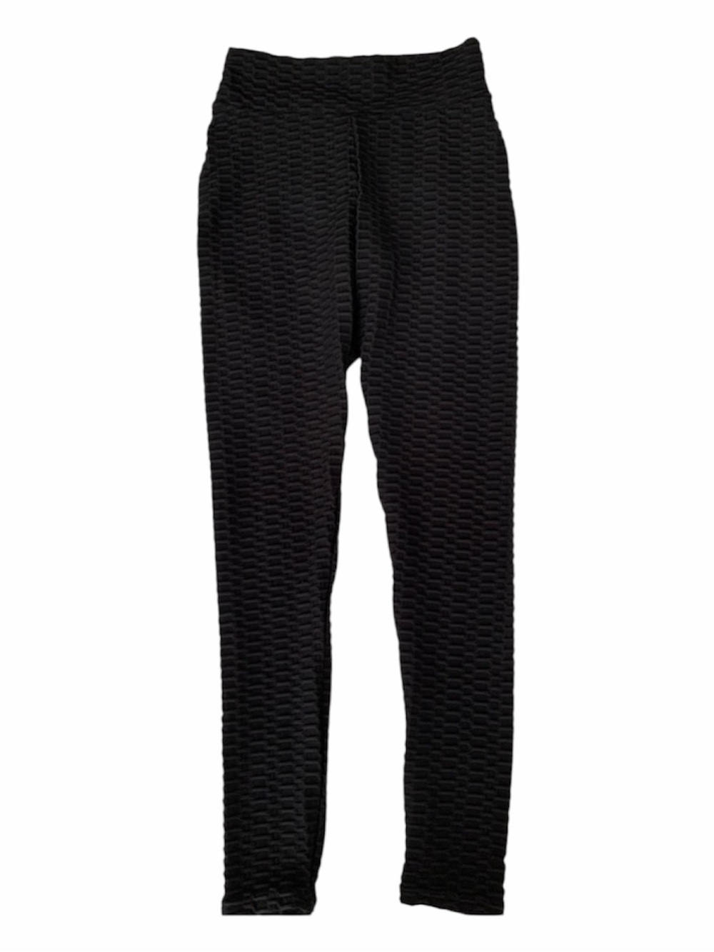 Butt Lifting Scrunch Leggings Black Checkered Textured Grid Booty Yoga Pants S